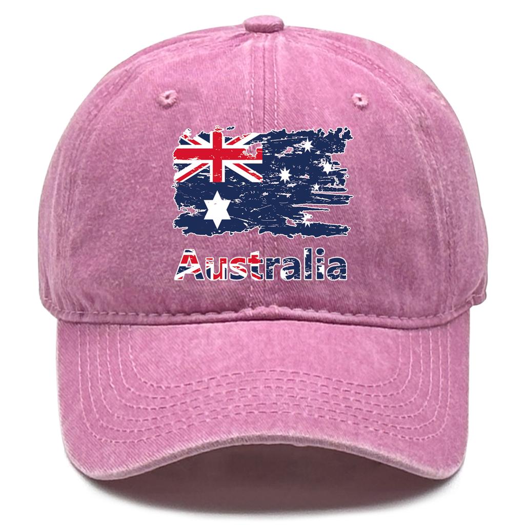 Retro Style Australian Flag Print Snapback Sun Hat Caps For Woman Washed Retro Vintage Adjustable Baseball Caps High Quality Cap