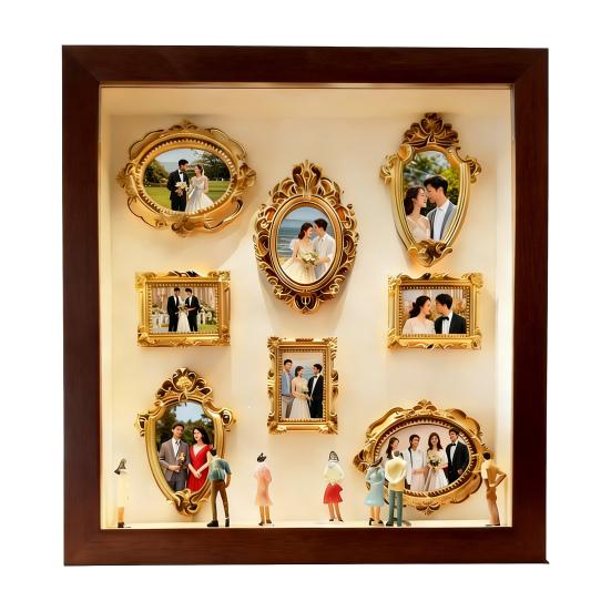 DIY Mini Museum Silhouette Light And Memory Display Silhouette Figurines Custom Box with Box Frame Kit