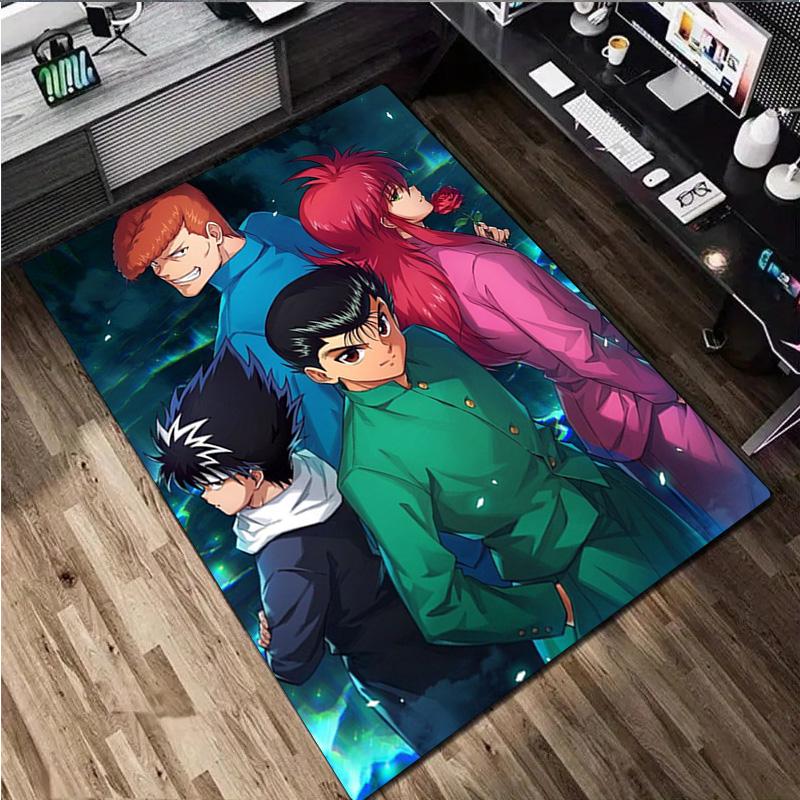 Yu Yu Hakusho Carpet Office Decorative Carpet For Living Room Bedroom Door Mat Floor Rug Computer Chair Area Rug