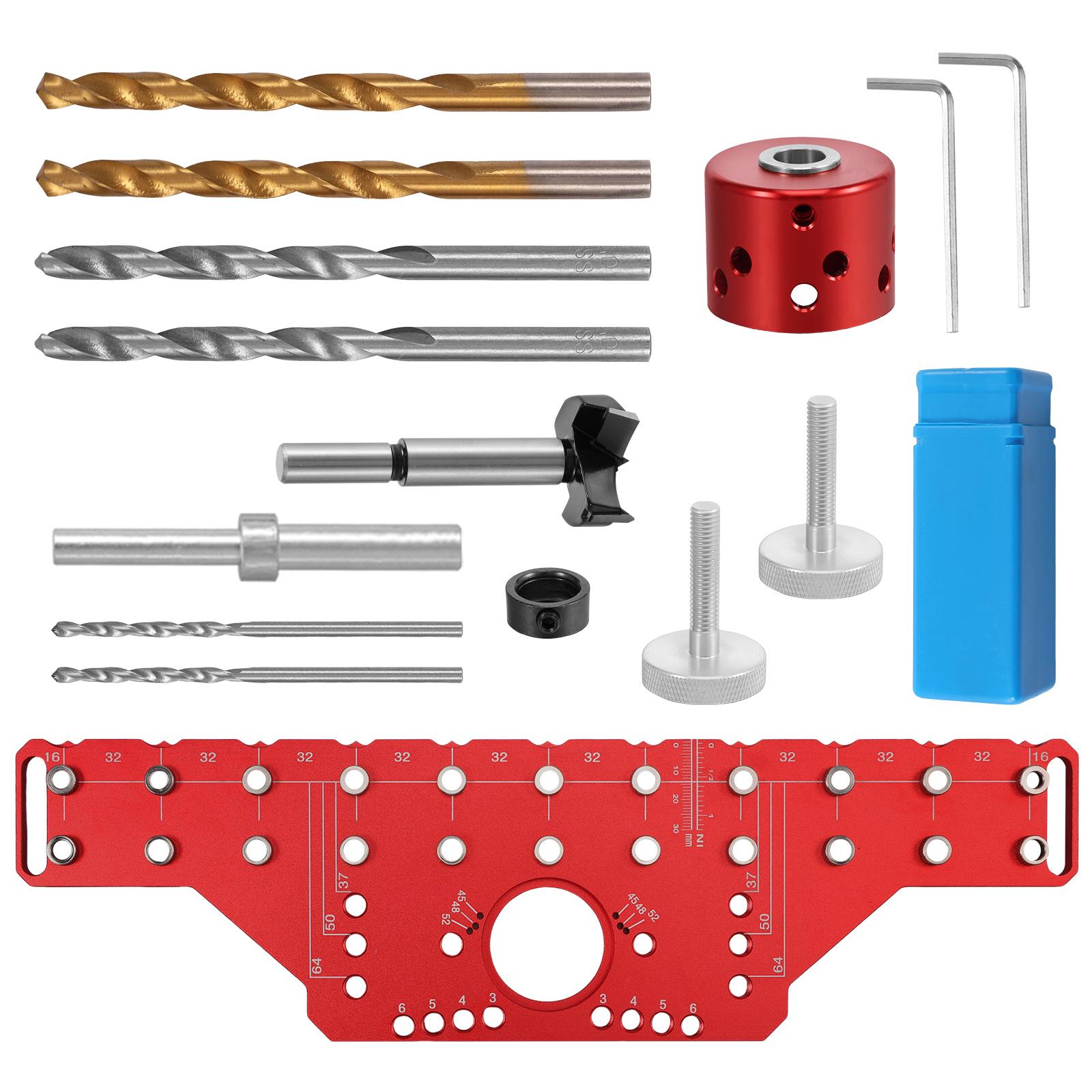 

Woodworking Shelf Pin Hinge Jig Aluminum Alloy Cabinet Hinge Drilling Template Hardware Jig Hinge Hole Drill Guide Locator