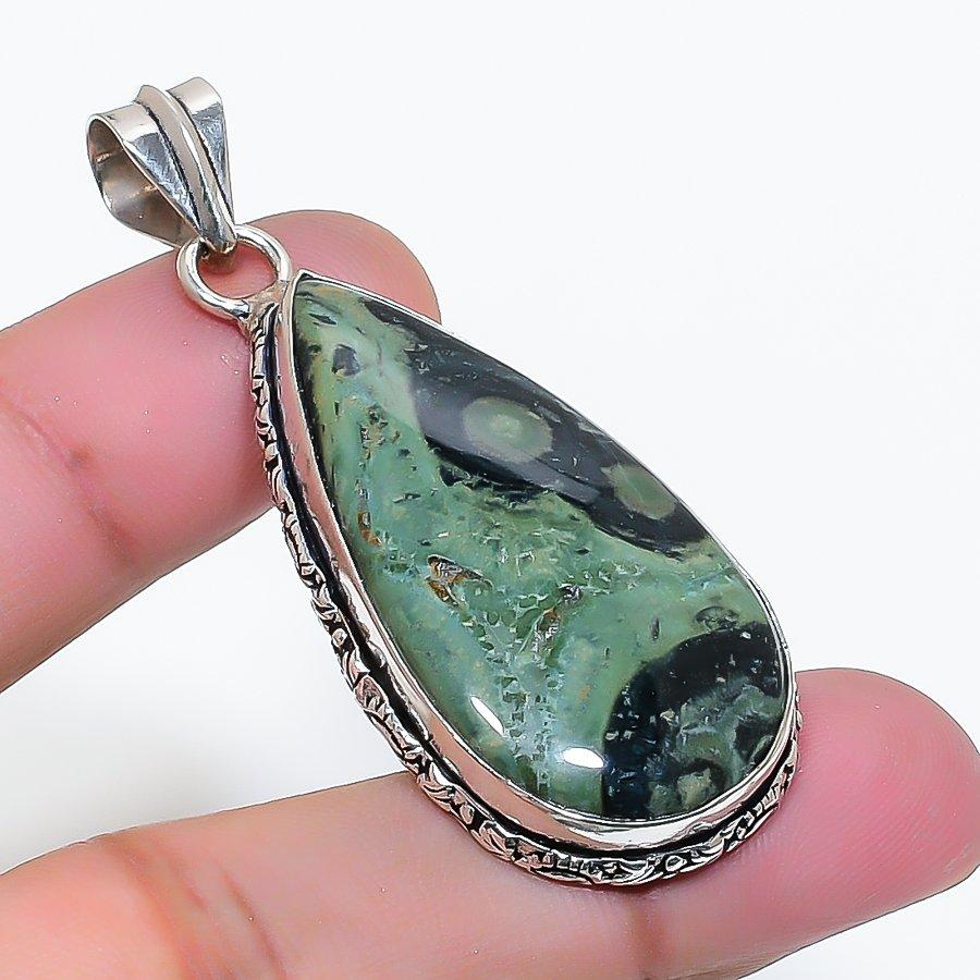 Natural Kambaba Jasper Gemstone 925 Sterling Silver Jewelry Pendant 2.13  AP-15878