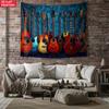 Ungerahmte Gitarrensammlung WandteppichMusikliebhaber Wandkunst Akustik E-Gitarre Druck Musiker Schlafzimmer Wohnzimmer Dekoration Instrument