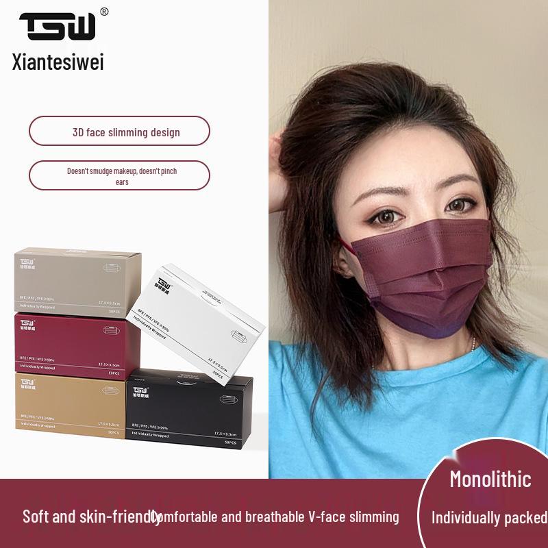 

Teswei Morandi Series Women s Thick Breathable Colored Ear Loop Masks - Individually Packaged