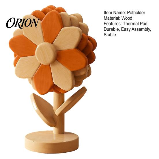 Space Saving Kitchen Organizers Sunflower Trivets for Hot Dishes, Heat Resistant Beech Wood Pot Holder, Proof Mats Dutch Ovens Decorative Tree