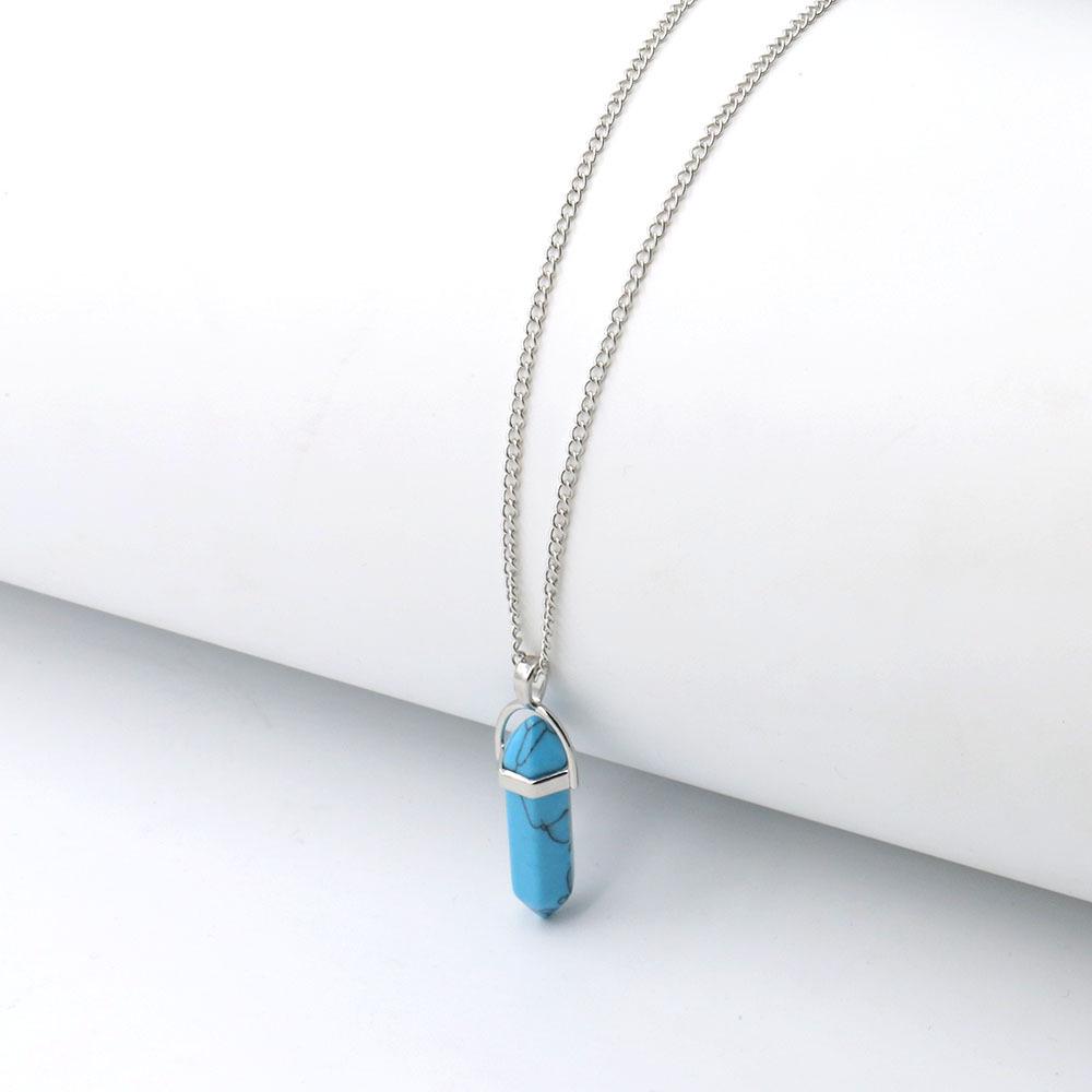 Hexagonal Pyramid Pendant Clavicle Chain Necklace