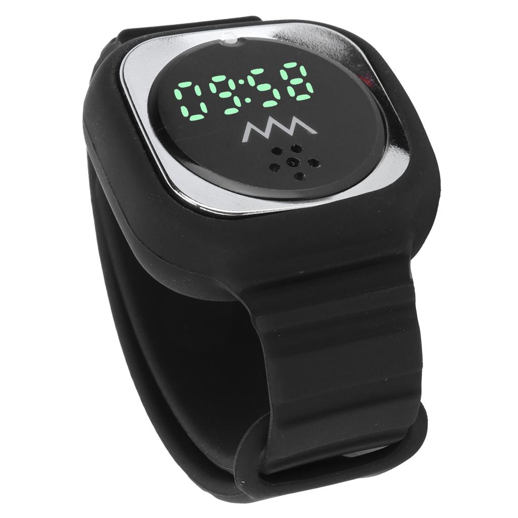 Ultrasonic Mosquito Repellent Bracelet with Time Display Anti Mosquito Wristband for Outdoor(Black )
