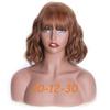 Women's Short Wave Hair Fashion Wine Red Synthetic Wig with Bangs(color:18 Colors)