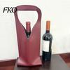 Single Wine Carrier Faux Leather Tote Bag, Portable Pouch, Waterproof Durable Bottle Holder Protector Sleeve for Champagne Beer Bag