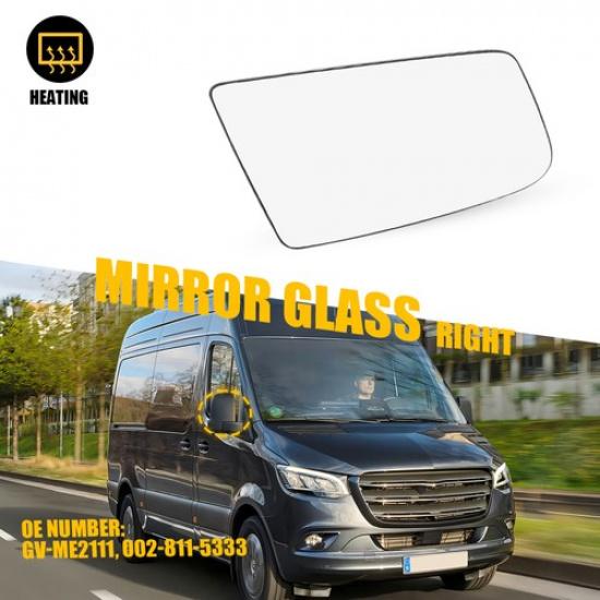 Front RH LH Mirror Heated Glass For Mercedes-Benz 2010-2018 2500 Sprinter 3500