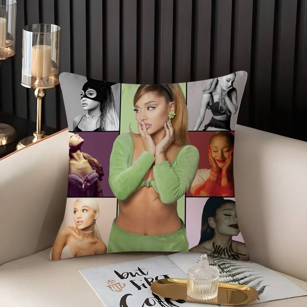 Singer A-Ariana G-Grandes Pillow Case Home Dorm Chair Back Short Plush Double-Sided Printing Office Nap Time Cushion Cover