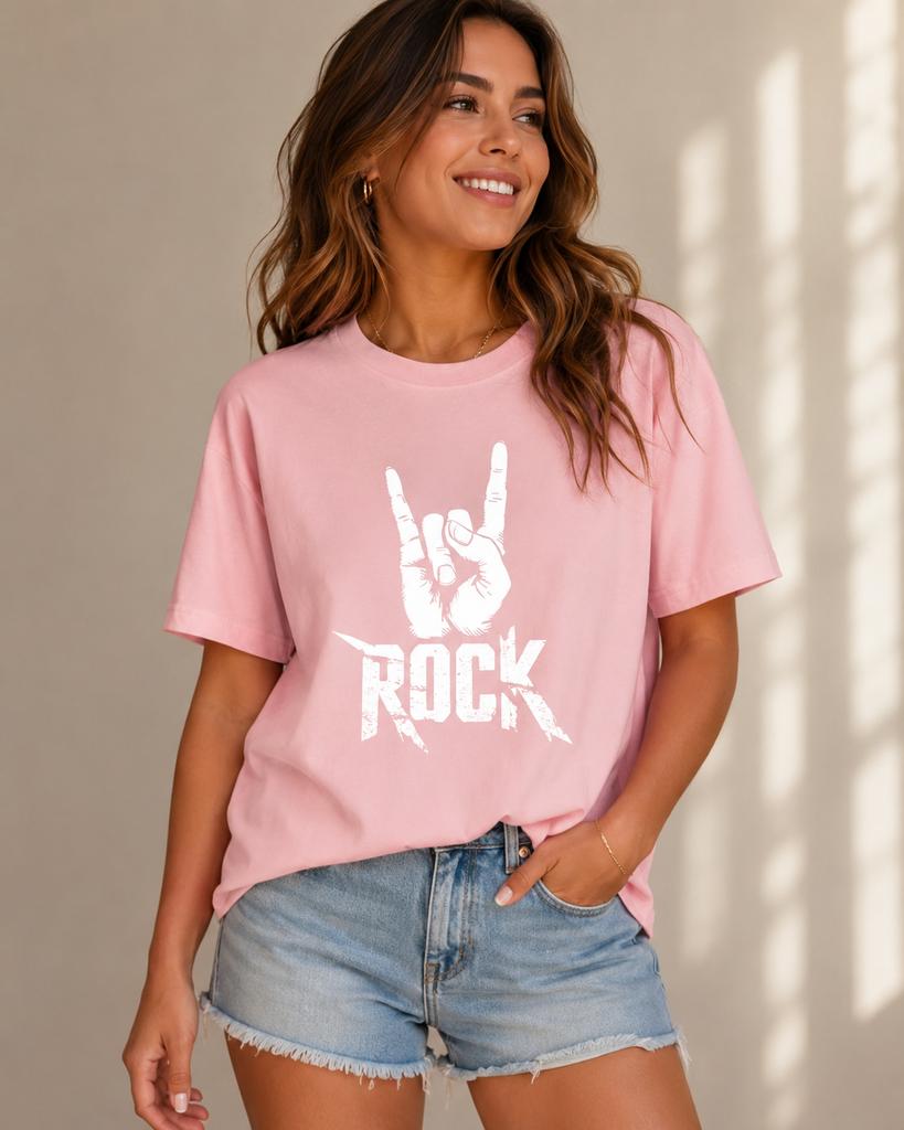 ROCK Print Plus Size Unisex's T-shirt Summer and Spring Short Sleeved Round Neck Casual Top Unisex's Clothing