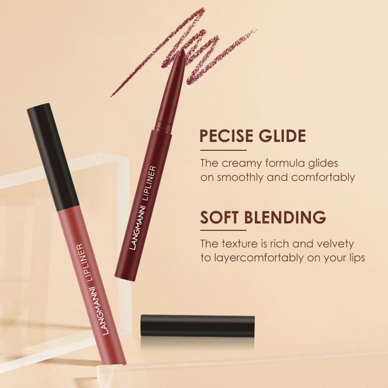 2-teilige Kombination aus Lippenkonturenstift und Lipgloss, wasserfest, langanhaltend, samtig, nackt, sexy, nicht klebender, matter Lippenstift, Lippenkonturenstift