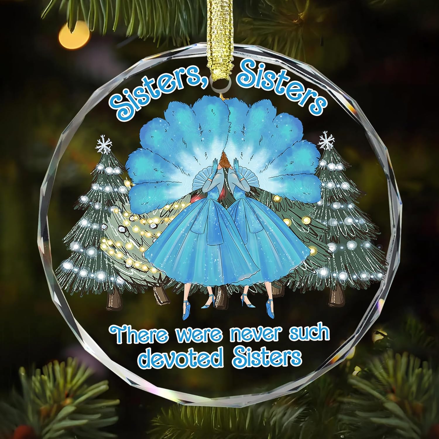 GOSSBY Friendship Ornament for Women for Friend - Friends That Turned into Family - Heart-Shaped Ceramic Xmas Decoration for Tree 2025 Devoted Sisters