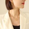 Minimalist Fashion Titanium Steel Jewelry Set: European & American Style Necklace and Earrings for Women & Girls