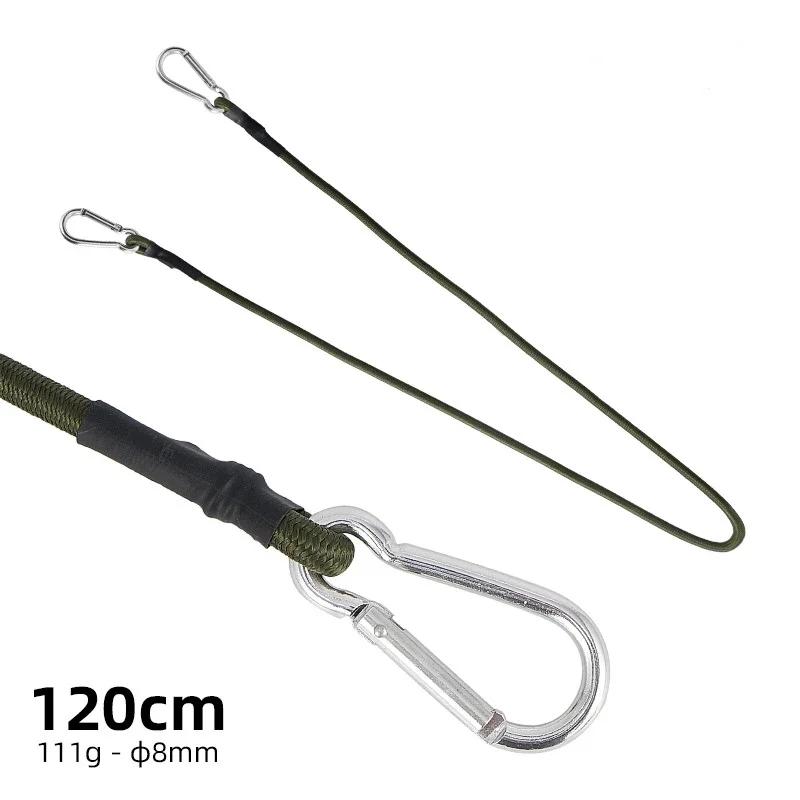 30/60/90/120cm Carabiner Elastic Rope Outdoor Camping Luggage Strap Clothesline Stretch Durable Camping Equipment Multifunction