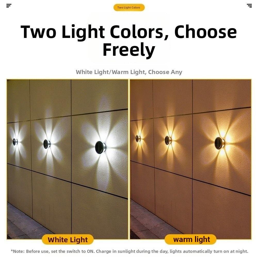 LED Licht Solar Wandleuchte Solarbetrieben Garten Zaunleuchte Außenwandleuchte Zuhause Hof