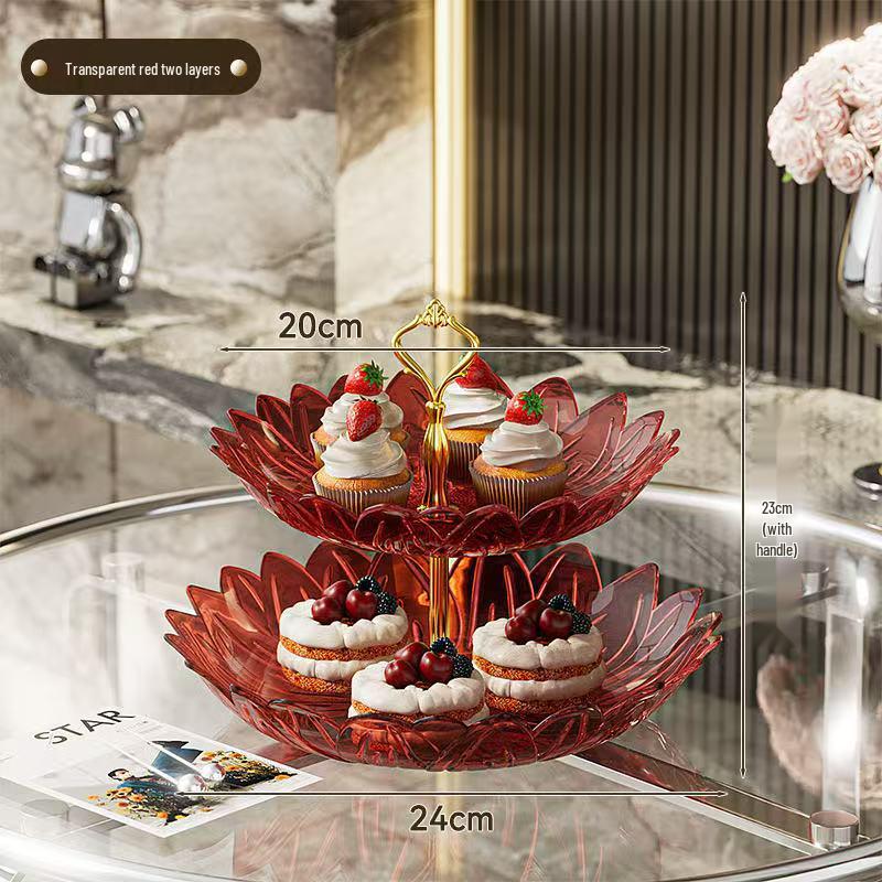 Luxury Minimalist Three-Tier Fruit and Snack Display Plate for Hotel and Home Décor