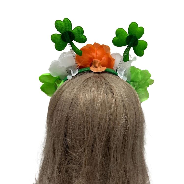 StPatrick Shamrock Flower Headband Sequins Hair Hoop Music Festival Headdress
