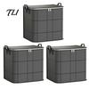 Home Storage Bags for Toys Moving Bin with Reinforced Handles And Zipper, Extra Large Capacity Supplies Linens Non-woven Fabric Organizer, Foldable