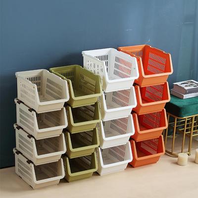 Stackable Fruit Vegetable Storage Basket Rack Kitchen Storage Organizer Tool Multifunctional Toy Sundries Storage Shelf