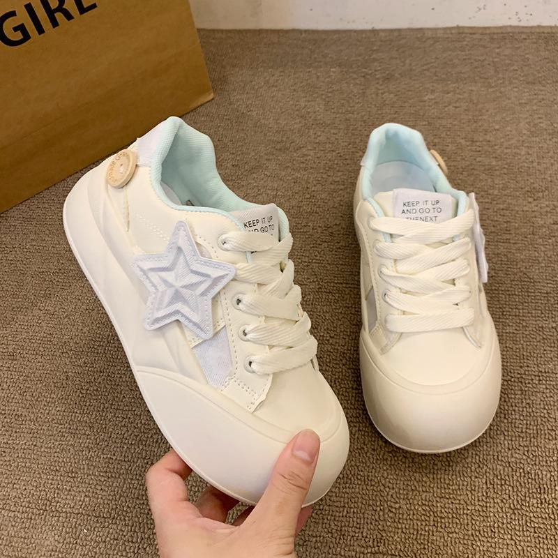 

New niche original board shoes women s new spring autumn and winter platform white shoes versatile casual bread shoes 35 светло-синий