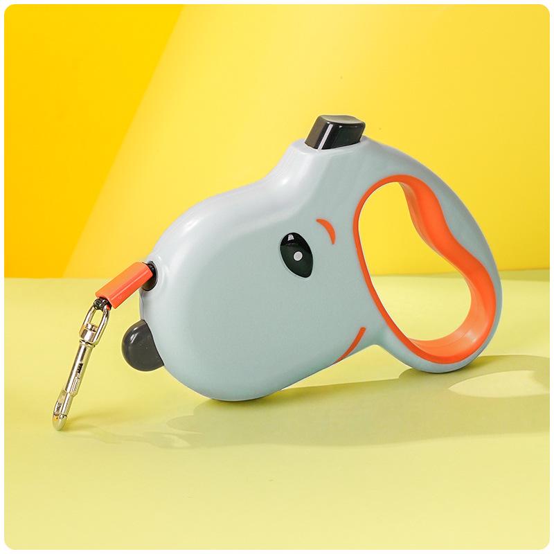 5M Retractable Anti-Pull Dog Leash with Light for Small to Medium Dogs