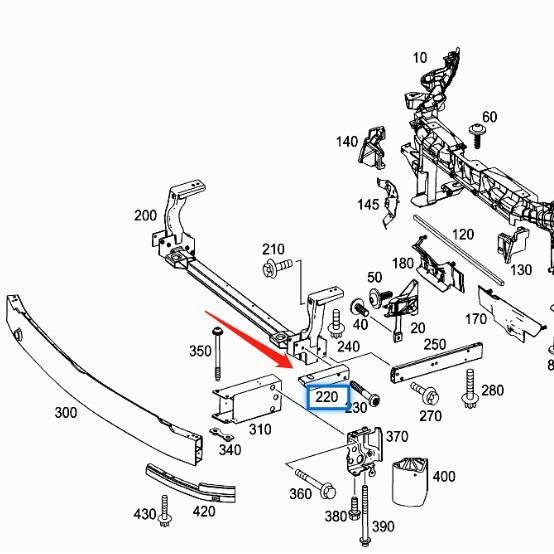 Radiator Lower Bracket for Mercedes-Benz W176 A200/W246 B200