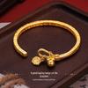 Auspicious Gold-Tone Pendant Bracelet with Fu Character & Longevity Lock