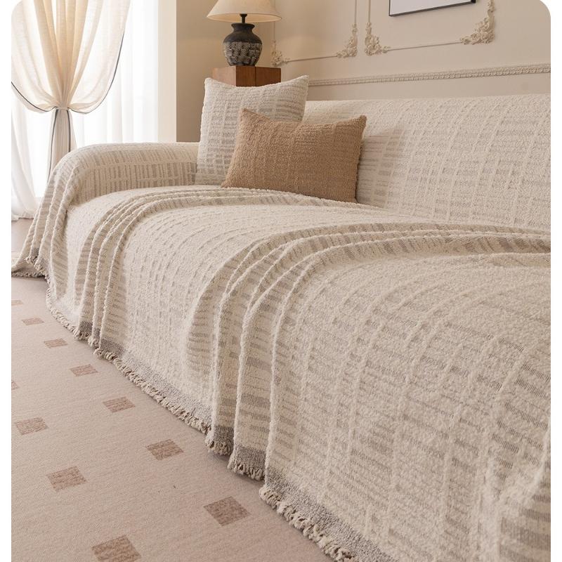 Half fleece autumn and winter high-density sofa towel simple non-slip full cover one piece sofa cover