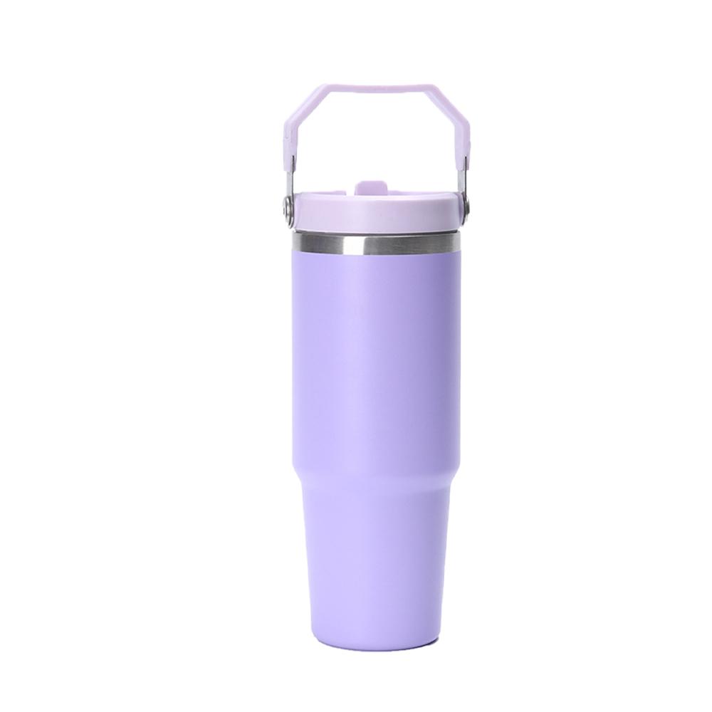 

900ml/30oz Tritan Stainless Steel Thermos with Straw and Leak Proof Lid Vacuum Insulated Water Bottle for Home, Office or Car One size світло-фіолетового кольору