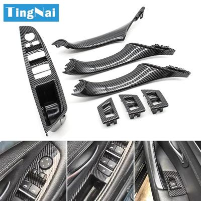 LHD RHD Binnendeur Koolstofvezel Trekhendel Raamschakelaar Paneelset voor BMW 5 Serie F10 F11 F18 520i 523i 525i 528i 535i