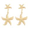 European & American Starfish Earring & Necklace Set: Fashionable Double-Layer Jewelry for Women - Perfect Summer Beach Accessory