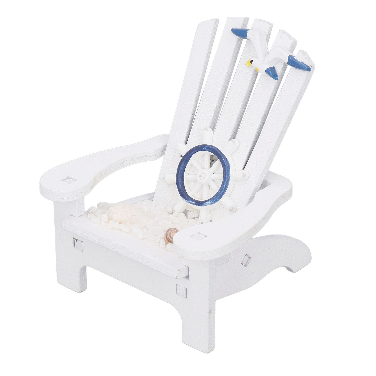 

Миниатюрное украшение в виде пляжного стула из натуральной сосны, прочное, в стиле Адирондак, морском стиле, мини-пляжный деревянный стул