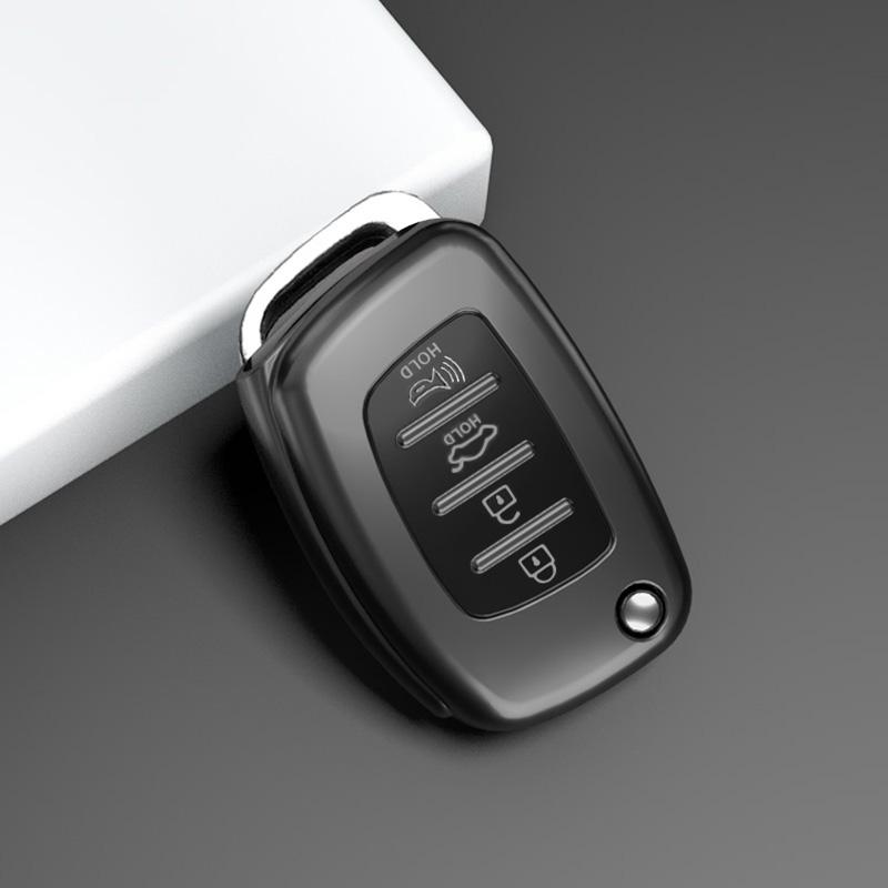 4 Bottons Filp Car Key Case Fob Cover Shell For  Hyundai Santa Fe Sonata Tucson I40 Ix45 2013 2014