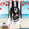 Collingwood Warriors Print Beach Towel, Large Soft Quick Dry Towel for Beach Camping Swimming