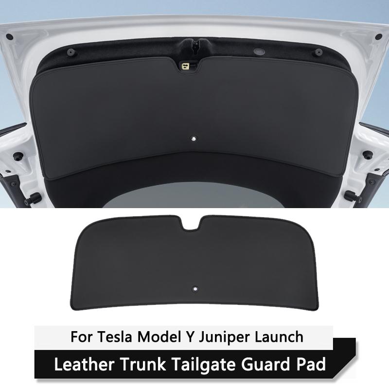 For Tesla Model Y Juniper Trunk Tailgate Guard Pad Leather Trunk Cargo Liner Backplate Protective Anti-dirty Pad Car Accessories