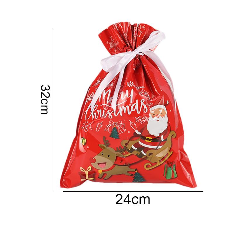 Christmas Gift Bags Large Capacity Merry Christmas Drawstring Gift Packaging Bags 2025 Navidad Party Candy Cookie Wrap Pouch