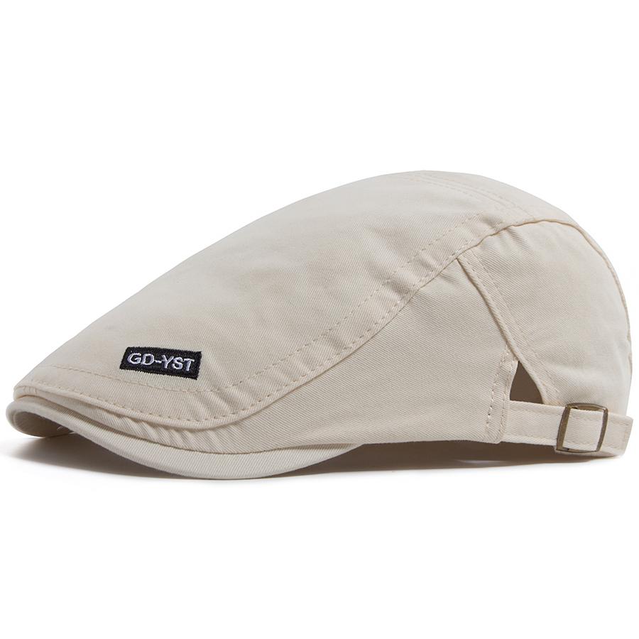 

Front Back Wear Beret Embroidery Women Men Casual Newsboy Cap Vintage Sun Visor Caps Fashion Solid Color Flat Top Hat For Female белый
