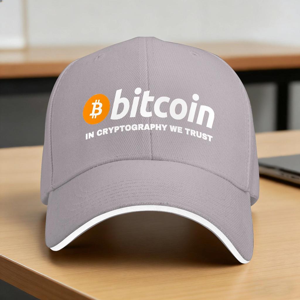 Bitcoin In Cryptography We Trust  Casual Baseball Cap  Kpop Rock Trucker Hat Summer Wholesale Couple Women Yk Cool Baseball Cap