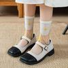 Spring/Summer Ultra Thin Vintage Crystal Silk Stockings for Women Socks for Women Mid-tube Stockings Breathable Cotton Sole Glass Silk Stockings