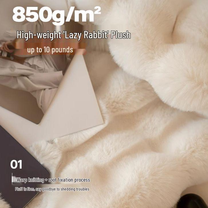 Verdickte Flanell-Winterdecke: Kaninchenhaar, Korallenfleece-Schal für Büronap, Klimaanlage und Sofanutzung