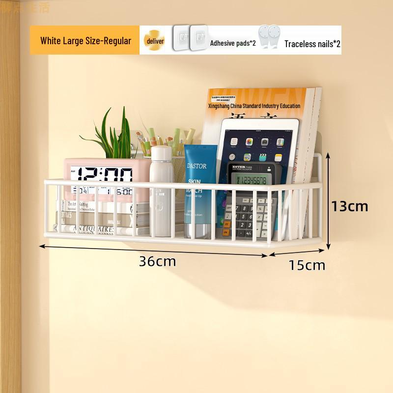 Punch-free Wall Shelf: Bedside Storage for Dorms & Bunks