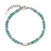 Serenity Turquoise Beaded Stone Bm255B1040 Men's and Women's Bracelet