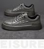 Men's Large Size Leather Casual Sneakers - Spring/Summer Breathable Cowhide with Soft Sole