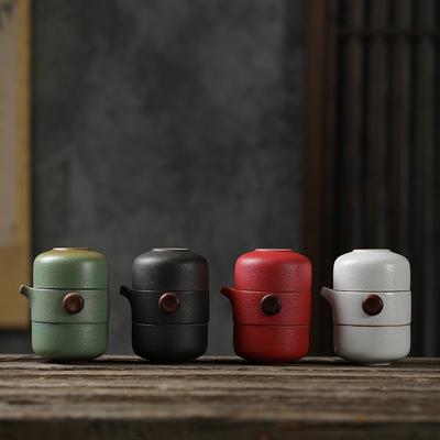 Ceramic Quick Tea Cup Kung Fu Tea Set One Pot Two Cups Simple Portable Storage Bag
