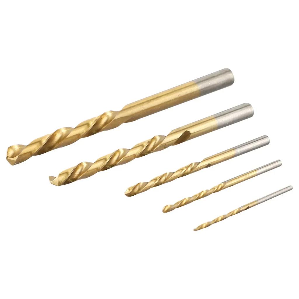 Left Hand Drill Bit 3.2/4.8/6.4/8.0/8.7mm Extractor Tools Gold HSS Screw Bolt Remover Convenient 5 Pieces/set Accessories