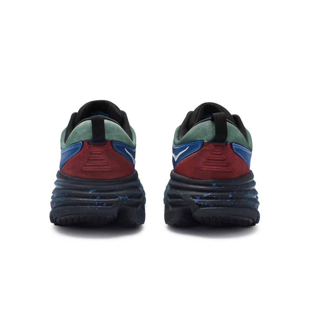 HOKA One One Bondi 8 Low Top Running Shoes Men's Blue Red 1123202-BBLC(Team80-)