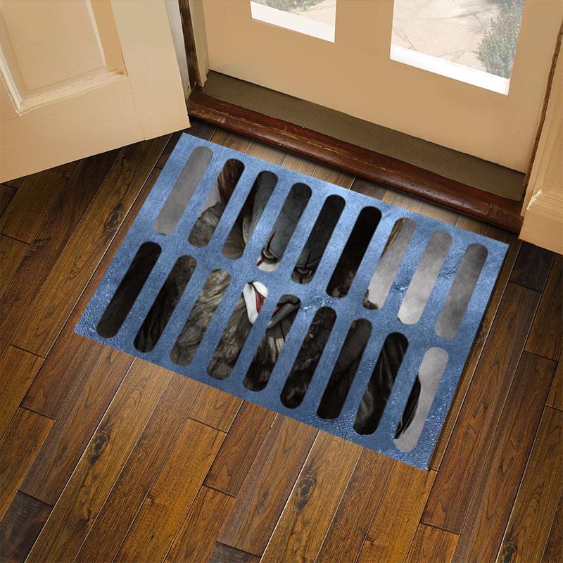 American Halloween Clown Crystal Velvet Doormat - Dirt & Wear Resistant Home Decor