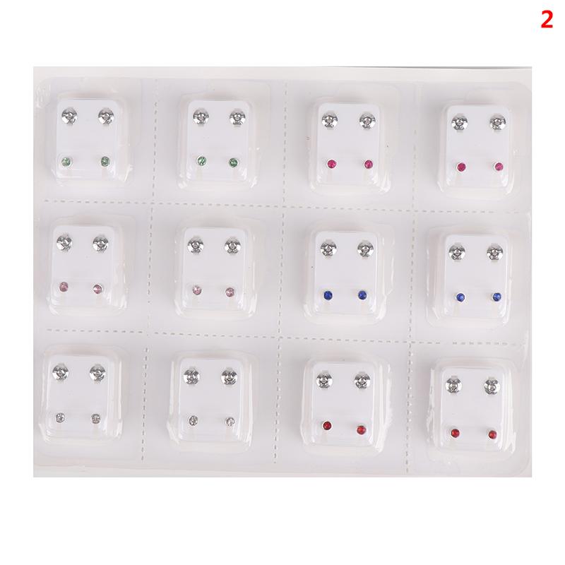 24Pcs Medical Earrings Piercing Tool Ear Stud Surgical Steel Earrings Women