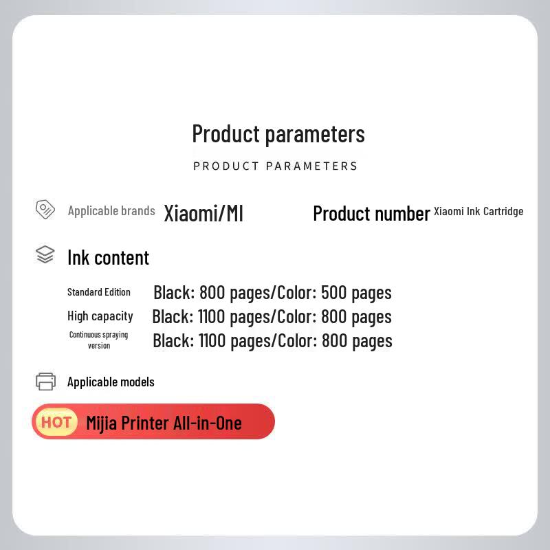 Xiaomi Mijia Inkjet Printer Refillable Ink Cartridge
